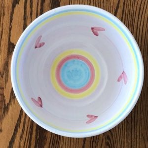 Vintage Caleca Italy Hand Painted Salad Bowl.